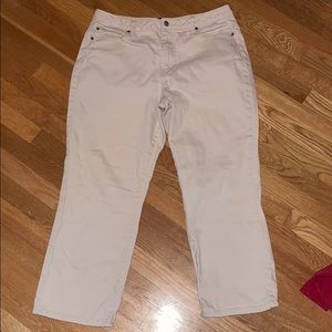 Cream colored mom jeans